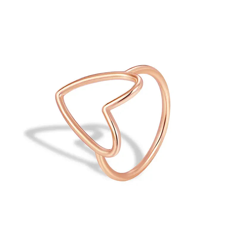 Hollow Big Heart Stackable Ring