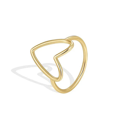 Hollow Big Heart Stackable Ring